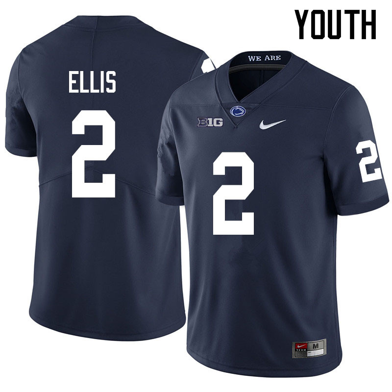 Youth #2 Keaton Ellis Penn State Nittany Lions College Football Jerseys Sale-Navy